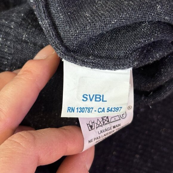 Saint James Mademoiselle Sweater Womens L 96% Wool Black Silver Pullover France - Picture 14 of 16